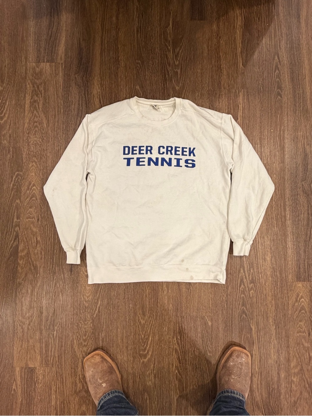 Cream Deer Creek Tennis Crewneck Sweatshirt